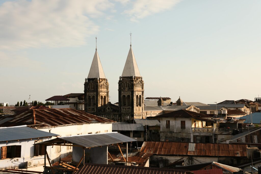 Captivating view of St. Joseph's Cathedral in historic Stone Town, Zanzibar, Tanzania.